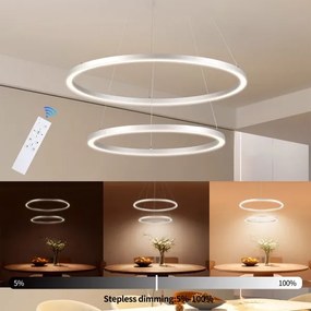 Brilagi-LED Lustră suspendată reglabilă PORTOFINO LED/98W/230V Ø 80 cm argintiu + telecomandă