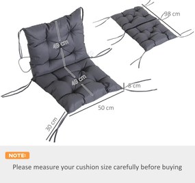 Outsunny Set de Două Perne pentru Scaune de Exterior - Gri | Aosom Romania