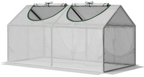 Outsunny minisera de gradina, sera de gradina pentru plante, legume, fructe, gradinarit cu 2 ferestre, 119x60x60cm, alba | AOSOM RO