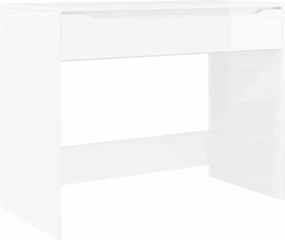 vidaXL Birou cu sertar Alb Lucios 100 x 50 x 78 cm Lemn prelucrat