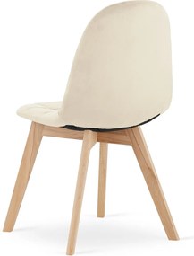 OFERTA Scaun de masa din catifea bej BORA II. calitate secundara