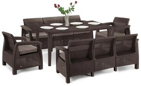 Set de mobilier de grădină Corfu Love max duo cu masă Futura maro