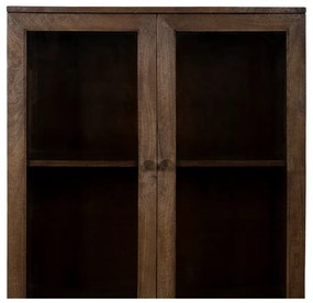 Vitrină maro din lemn de mango 80x140x40 cm Ravi – Ixia