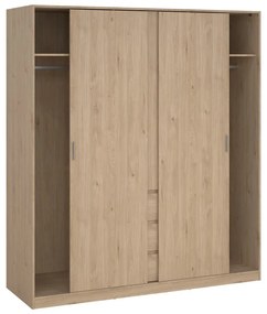 Șifonier în culoare naturală cu aspect de lemn de stejar cu ușă glisantă 177x200x60 cm Naia – Tvilum