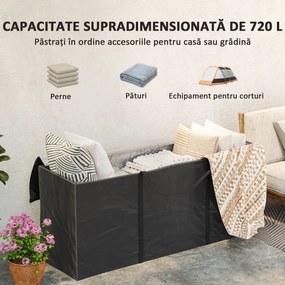 Outsunny Sac Grădină 720L Impermeabil Negru | Aosom Romania