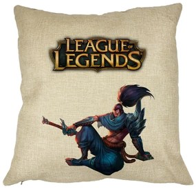 Perna Decorativa cu League of Legends, 40x40 cm, Husa Detasabila, Burduf