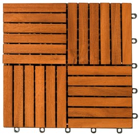 Deuba Tigla din lemn Quatro mozaic - set 11 piese, 30x30cm