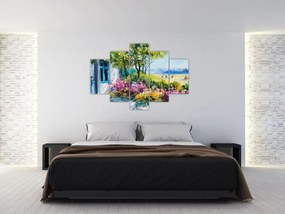 Tablou - Grădina din fața casei, pictură în ulei (150x105 cm)