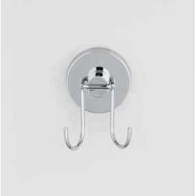 WENKO 20877100 - Racletă VACUUM-LOC rotundă, oțel inoxidabil lucios, crom/argintiu, 24,5x25 cm