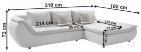Set canapea, alb/gri deschis/roz pudră, ţesătură Soro dreapta, BRATO