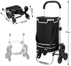 Deuba Coș de cumpărături cu roți - negru