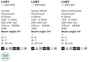 Aplica exterior cu iluminat jos LED IP65 LUSY antracit