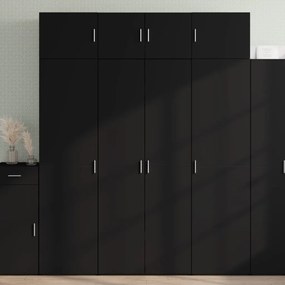 3281435 vidaXL Dulap înalt, negru, 80x42,5x185 cm, lemn prelucrat