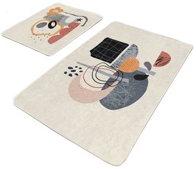 Covorașe de baie bej 2 buc. din catifea 60x100 cm – Mila Home