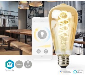 Nedis WIFILRT10ST64 - Bec LED dimmabil ST64 E27/4,9W/230V Wi-Fi 1800-6500K