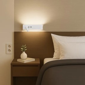 Aplica de perete tip spot RESORT LED/10W/230V + LED/3W, albă, stânga