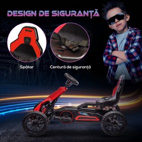 HOMCOM Go-Kart Electric pentru Copii 3-8 Ani, 3-5 km/h, Roșu | Aosom Romania
