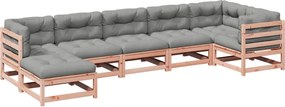 vidaXL Set canapele grădină cu perne, 7 piese, lemn masiv brad douglas