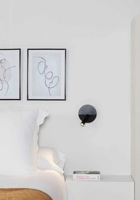 Aplica cu reader LED minimalista cu USB charger DUAS Black