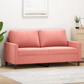 348748 vidaXL Canapea cu 2 locuri, roz, 140 cm, catifea