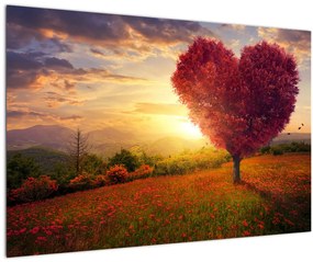Tablou cu copaci în forma de inimă (90x60 cm)