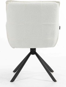 HR560 BAZĂ STEA Scaun Crem din Boucle cu Bază Neagră