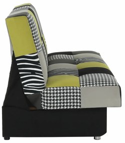 Canapea, textil verde gălbui/gri/negru, ALABAMA