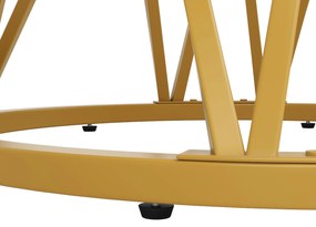 Masă rotundă pentru 4 persoane, Alb+Auriu | Aosom Romania