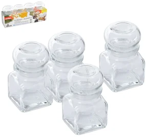 Borcan din sticlă pentru mirodenii 120 ml 4 bucăţi