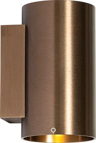 Lampă de perete inteligentă bronz închis rotundă cu 2 lumini incluzând 2 Wifi GU10 50mm - Sandy