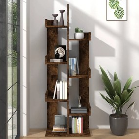 vidaXL Bibliotecă, stejar fumuriu, 48x25,5x140 cm, lemn prelucrat