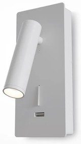 Aplica de perete cu spot LED directionabil si port USB Mirax alb