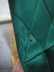 OFERTA Scaun de sufragerie din catifea verde inchis LIBRA cu picioare negre II. calitate