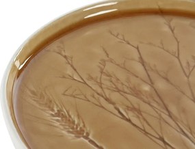 Farfurie HORECA Shabby emailată galben din ceramică stoneware cu finisaj lucios – "Floralis"