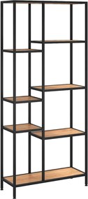 vidaXL Bibliotecă, 80x30x180 cm, oțel și lemn prelucrat