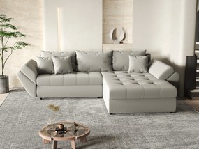 Colțar extensibil dumonde cu ladă de depozitare si sezut confortabil din spuma high-density, Loana Royal Grey II 270x185 cm