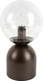 Lampă de masă Hotel Chic bronz închis cu sticlă transparentă, incl. cablu de lumină E27 - Pallon Trend