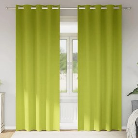 vidaXL Perdele cu perdele 2 pcs Verde măr 225 x 140 cm Poliester