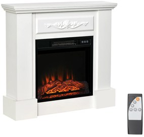 HOMCOM Șemineu Electric de Podea 1800W cu Efect de Flacără, Telecomandă și Timer | Aosom Romania