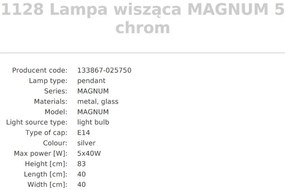 Candelabru cu 5 brate design modern Magnum crom