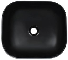 Chiuveta de baie, negru, 44,5x39,5x14,5 cm, ceramica Negru
