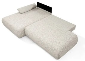 Colțar extensibil PRATO, tip L, stânga, bej, cu spațiu de depozitare