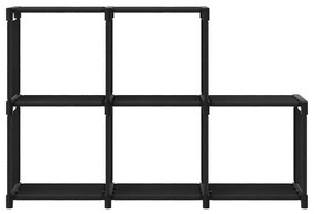 322602 vidaXL Raft expunere, 5 cuburi, negru, 103x30x72,5 cm, material textil