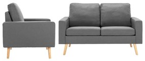 vidaXL Set de canapele, 2 piese, gri deschis, material textil