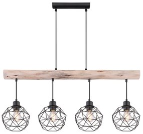 Lustra cu 4 pendule design modern Theodor lemn 15416-4 GL