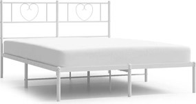 vidaXL Cadru de pat metalic cu tăblie, alb, 120x190 cm