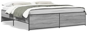 3279875 vidaXL Cadru de pat, gri sonoma, 180x200 cm, lemn prelucrat și metal