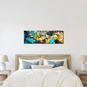 Tablou - Pictură în ulei texturată (cu ceas) (90x30 cm)