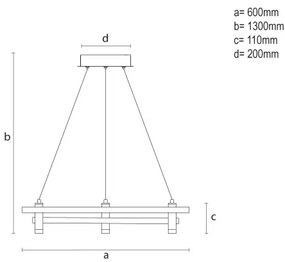 Lustră LED reglabilă suspendată pe cablu, 100W, 230V, 3000–6500K, Ø 60 cm, cu telecomandă