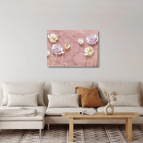 Tablou pe sticlă cu flori (70x50 cm)
